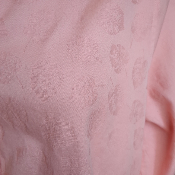 Chico's women's button up long sleeve pink leaf print blouse size 2 - Picture 4 of 9